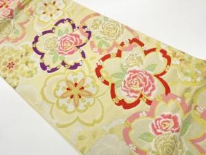桜に華文・薔薇模様織出し袋帯